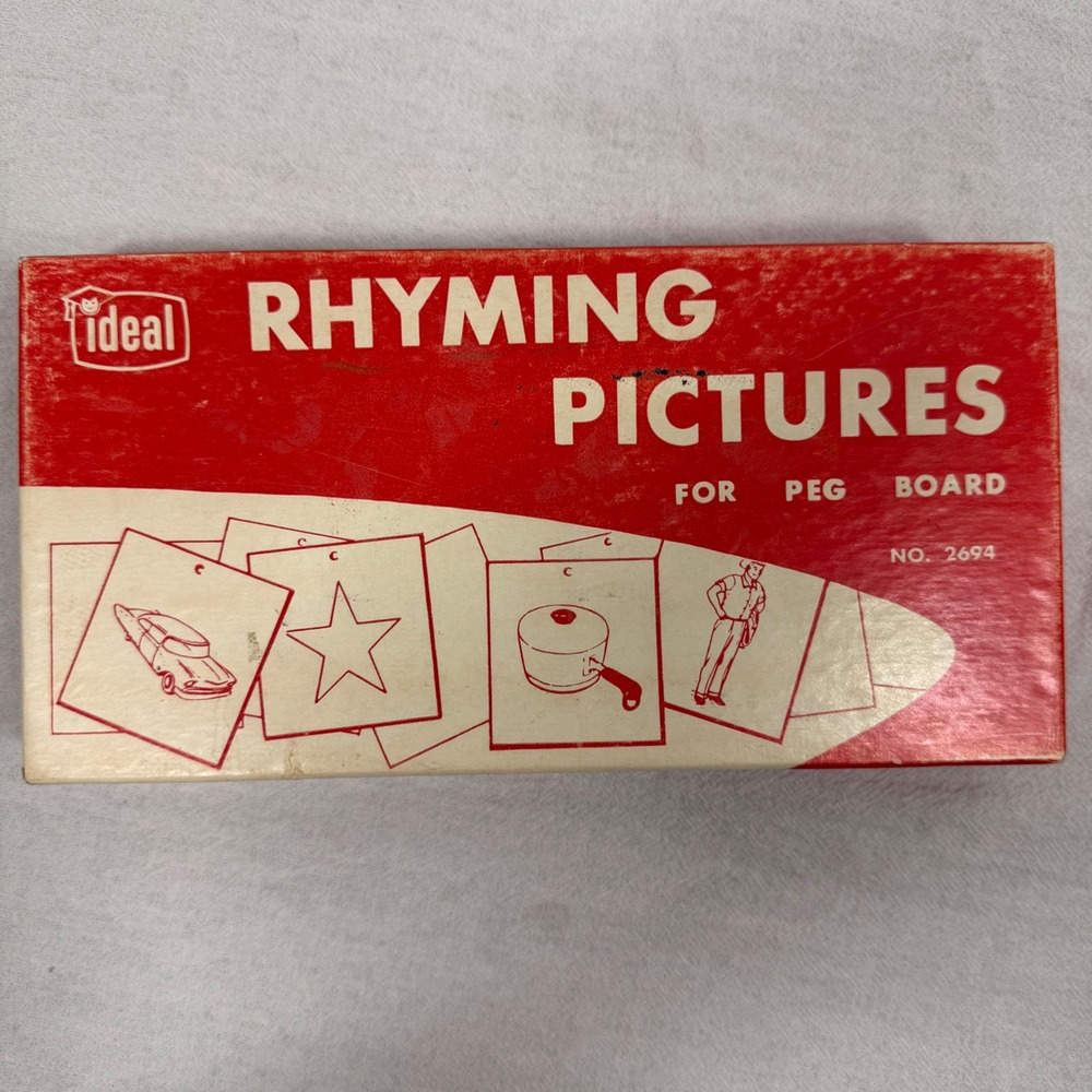 Vintage Ideal School Supply Co Rhyming Pictures for Peg Board 2694 Made in USA